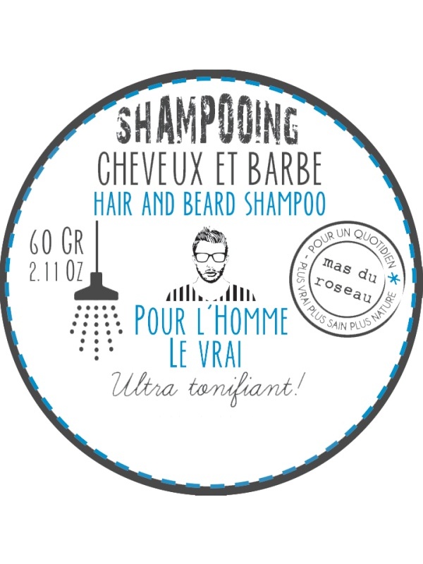 Sampon Solid pentru par si barba - Pour l’homme vrai 60g - Mas du Roseau