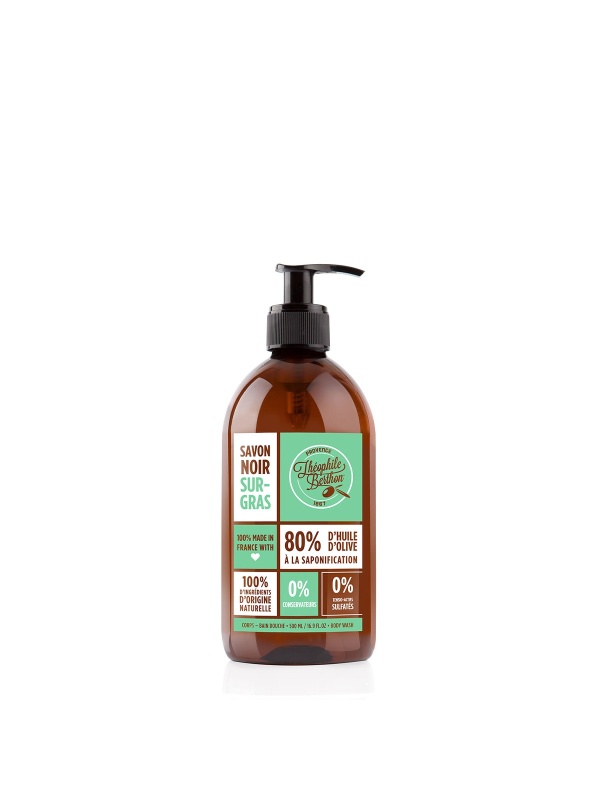 Sapun negru hidratant pentru corp si maini - Menta 500ml - Théophile Berthon