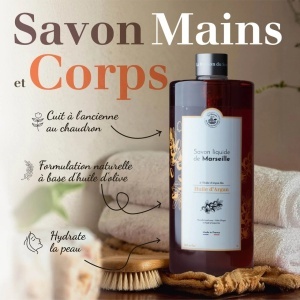 Sapun Lichid de Marsilia pentru corp si maini 1L - Ulei de Argan bio - Img 2