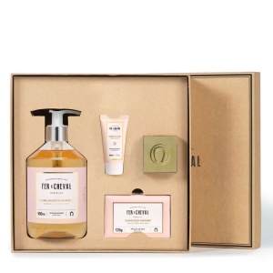 Cofret Cadou pe baza de Sapun de Marsilia, pentru Piele Sensibila - Trandafir - Fer à Cheval - Img 1