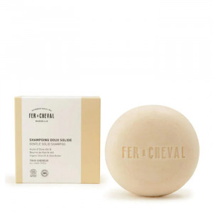 Sampon Solid cu unt de Shea si lapte de Ovaz, PH neutru 100g - Fer à Cheval - Img 1
