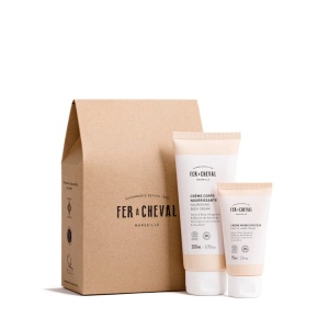 Cofret Cadou - Crema de Corp nutritiva 200ml si Crema de Maini cu unt de Shea si Lapte de Ovaz 75ml - Fer a Cheval