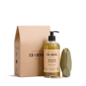 Cofret Cadou Duo Sapun de Marsilia - Sapun lichid 500ml si Sapun solid fantezie 95g - Fer a Cheval