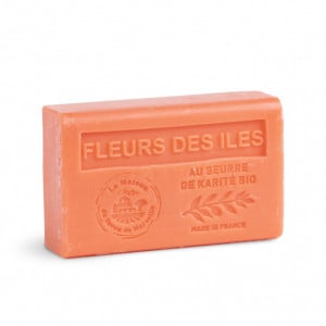 Sapun hidratant cu Unt de Shea bio - Fleurs des Iles 125g - Img 1