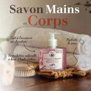 Sapun Lichid de Marsilia pentru corp si maini 300ml - Floare de Cires  - Img 2