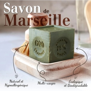 Cub de Sapun de Marsilia 300g - Ulei de Masline - Img 3