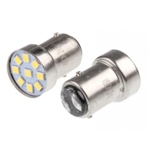 Bec auto LED VISION R5W / R10W BAY15d 12V 5x 5050 SMD, alb, 2 buc. - Lumina alba 6500K,