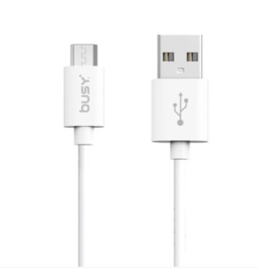 Cablu de date si incarcare Busy, USB-A la Type-C, 1 m, alb