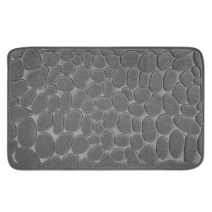 Covoras pentru Baie Antiderapant, Uscare Rapida, Model 3D Piatra, 40x60 cm, Gri