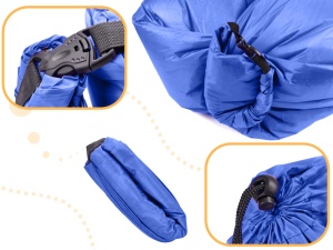 Saltea Autogonflabila "Lazy Bag" tip sezlong, 230 x 70cm, culoare Bleumarin, pentru camping, plaja sau piscina - Img 2