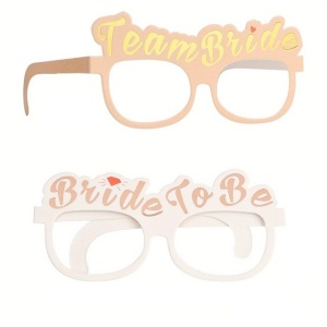 Set 10 Ochelari, Tematica Petrecerea Burlacitelor, Model Team Bride si Bride to Be, 9 x Roz, 1 x Alb