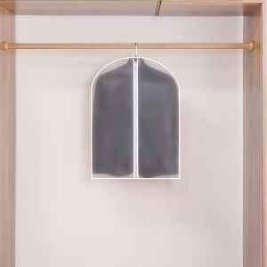Set 5 Huse de Depozitare cu Fermoar, pentru Haine, de Protectie, pentru Voiaj, Netesut, Rezistent la Praf, 60x80 cm, Transparent-Alb - Img 3