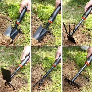 Set 7 Unelte de Gradina, pentru Plantare Prelucrare Sol si Ingrijire Plante, Material PVC si cardboard, 31.5 x 8 cm, negru - Img 3