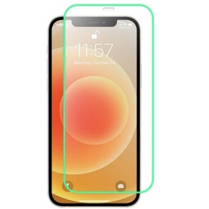 Folie Sticla Securizata, Luminous, compatibila cu Apple iPhone 14 Pro, Margine fosforescenta verde