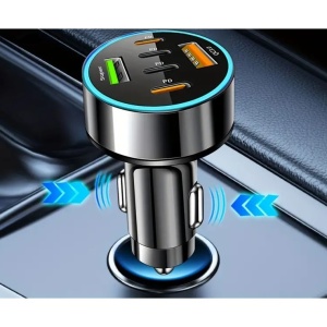 Incarcator Auto 6 in 1, 2 x Port USB Fast Charge QC3.0 si 4 x Type C, PD 65W, Negru - Img 3
