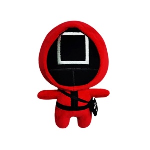 Jucarie de plus, Squid Game, 19 cm, patrat, rosie