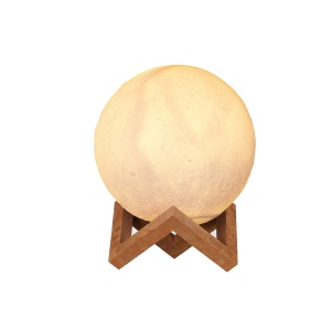 Lampa de veghe in forma de luna 3D Moon Light Alb Cald, alimentare baterii, stand plastic inclus, 8 cm,