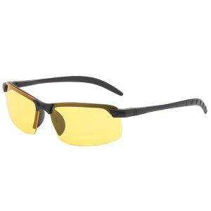 Ochelari pentru Viziune pe Timp de Noapte, Polarizati, pentru Condus, Ciclism, cu Lentila Galbena, pentru Protectie, Rama Neagra, Pc, 14 x 3.7 cm, 15.2 g