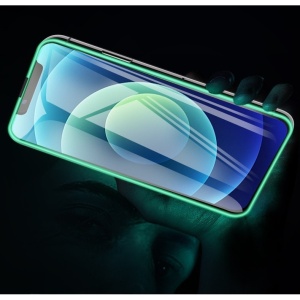 Folie Sticla Securizata, Luminous, compatibila cu Apple iPhone 14 Pro, Margine fosforescenta verde - Img 2