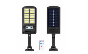 Lampa Stradala Solara LED 19.5×10cm, cu Panou Solar Integrat, Senzor de Mișcare și Telecomanda