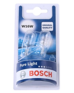 Set 2 Becuri auto incadescente BOSCH W16W 12V W2,1x9,5d