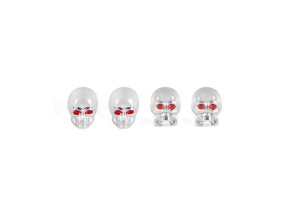 Set 4 capace cromate pentru valve in forma de craniu