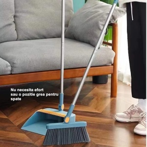 Set Matura si Faras cu Coada, cu Dinti de Pieptene pentru Curatare Matura, rotativ, pliabil, detasabil, Otel inoxidabil si Polipropilena, albastru - Img 6