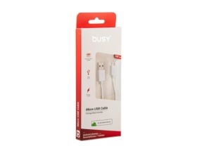 Cablu de date si incarcare Busy, USB-A la Type-C, 1 m, alb - Img 2