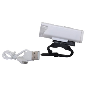 Far cu LED proiector pentru bicicleta\trotineta, reincarcabil, cablu USB inclus, 3 moduri de lumina, IPX4, Alb, 6.5x2.9x2.3 cm - Img 2