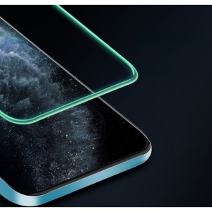 Folie Sticla Securizata, Luminous, compatibila cu Apple iPhone 14 Pro, Margine fosforescenta verde - Img 3