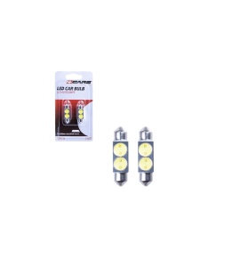 Set 2 bucati bec Led T11X36mm white 0.5W 12v/2X
