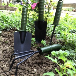 Set 4 Unelte de Gradina , pentru Plantare Prelucrare Sol si Ingrijire Plante, Material PVC si cardboard, 25 x 8.5 cm, verde - Img 3