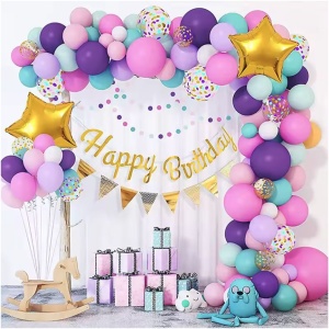 Baloane pentru Arcada HAPPY BIRTHDAY,baloane din Latex, Set Mix 127 Baloane Colorate, Multicolor