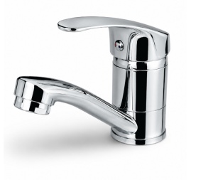 Baterie monocomandă pentru baie, montaj stativ, finisaj cromat, pipă 11 cm, racorduri incluse,