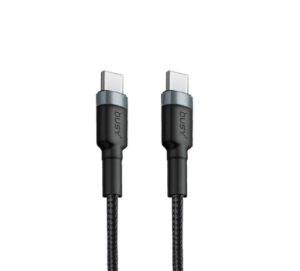 Cablu de date si incarcare Busy, Type-C la Type-C, 1 m, negru