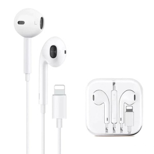 Casti Audio cu Microfon si cu Port Lightning WUW-R32 compatibile iPhone, Alb