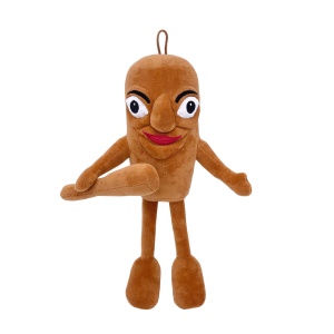 Jucarie Moale de Plus Italian Brainrot cu Agatatoare, Model Omul de Lemn Tung Tung Tung Sahur, Jucarie Moale pentru Copii, 37 x 10 cm, Maro