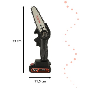 Mini ferastrau electric cu lant, baterie de 24V si valiza de transport - Img 3