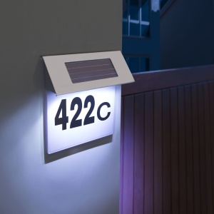Placa numar casa iluminata LED, incarcare solara, carcasa din INOX - Img 3