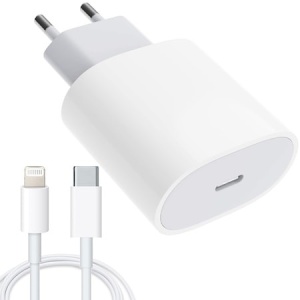 Incarcator compatibil cu iPhone, USB Type-C, Fast charge, Putere 20W, Alb
