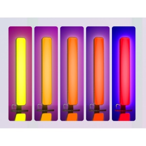 Lampa de Veghe, RGB Colorat, 14 LED, Putere 5V, Telecomanda cu 24 de Taste, Cablu USB, Negru, 25.5x4x3.5cm - Img 4