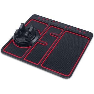 Covoras Pad/Suport Auto 4 in 1 Anti alunecare Bord, Universal, Suport Auto Telefon, Tableta, Gps, Rotire 360 ° Multifuntional, Numar telefon, Aroma, Negru