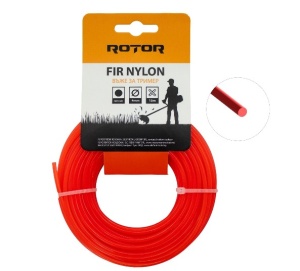 Fir nylon profil rotund 4 mm x 15 m pentru motocoasă ROTOR
