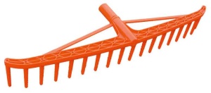 Grebla PVC 16 dinti 56 cm portocaliu fara coada