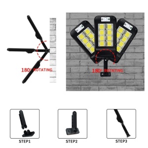 Lampa Solara De Exterior LED, 36 cm x 11.5 cm, kit montare inclus, 2880 Lumeni 120 COB LED 24 W - echivalent 192 W bec incadescent, IP65, Senzor de Miscare, Alb Rece - Img 4