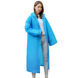 Pelerina de Ploaie, pentru Adulti 150-180 cm, din EVA, Impermeabila, Rezistenta la Vant, Inchidere cu Capse, 140 g, Albastru