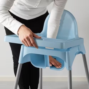 Scaun de masa telescopic pentru bebelusi si copii, cu Suport picioare si Centura de siguranta, reglabil pe inaltime, Varsta 6-32 luni, Albastru - Img 3