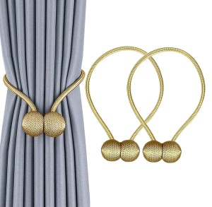 Bratara magnetica de prindere perdele/draperii, model GOLDEN BALLS - Img 2