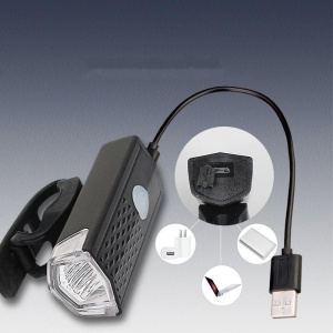 Far cu LED proiector pentru bicicleta\trotineta, reincarcabil, cablu USB inclus, 3 moduri de lumina, IPX4, Negru, 6.5x2.9x2.3 cm - Img 3