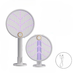 Lampa Electrica Impotriva Tantarilor, 42.5 x 22 x 10.5 cm, Reincarcabila cu Cablu USB Inclus, Plasa din Aluminum Alb - Img 2